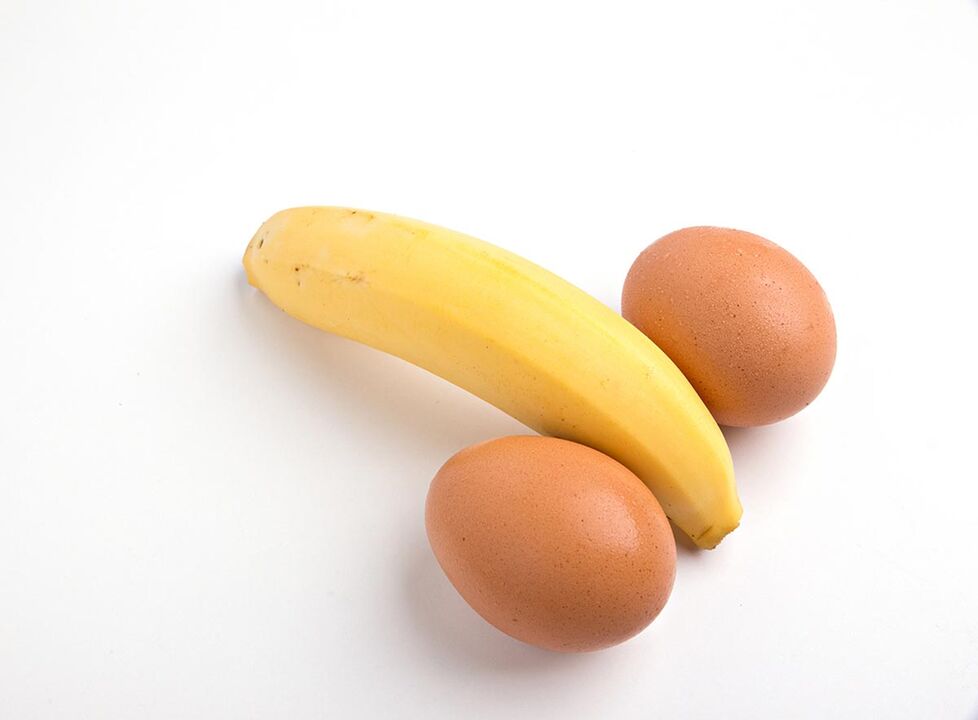 vištienos kiaušiniai ir bananas, kad padidintų potenciją